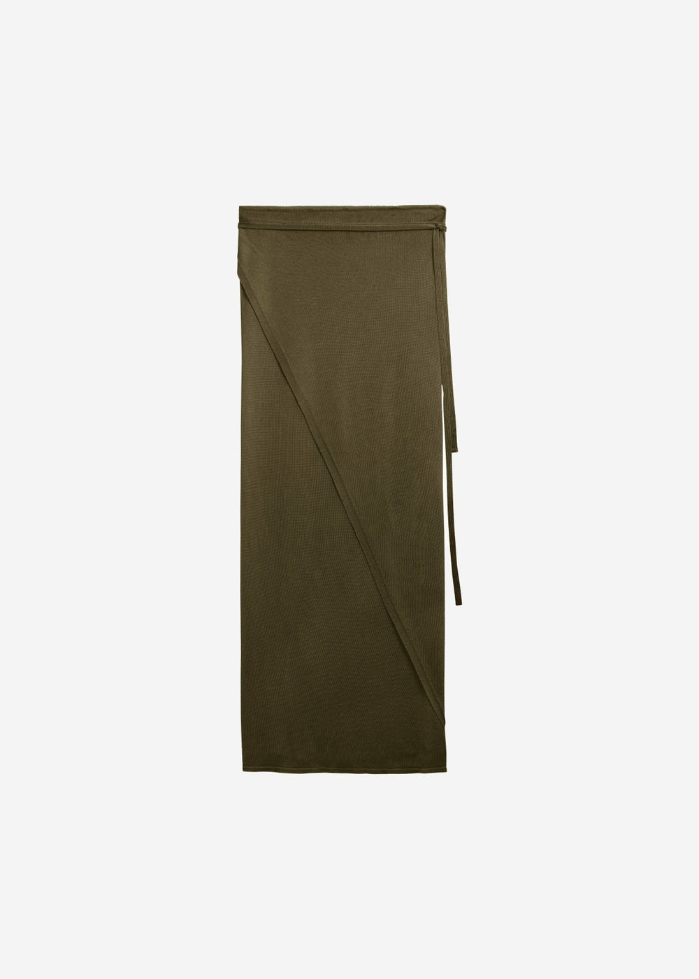 Alsen Thin Knit Wrap Skirt - Khaki