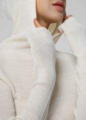 Danae Hooded Knit Top - Off White