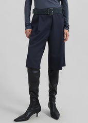 Bilbao Pleated Bermuda Shorts - Navy