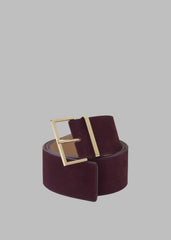 Evro Suede Leather Belt - Burgundy