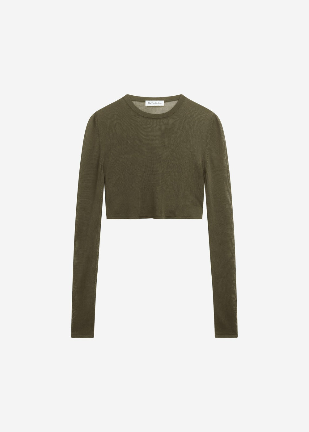 Kazel Cropped Thin Knit Top - Khaki