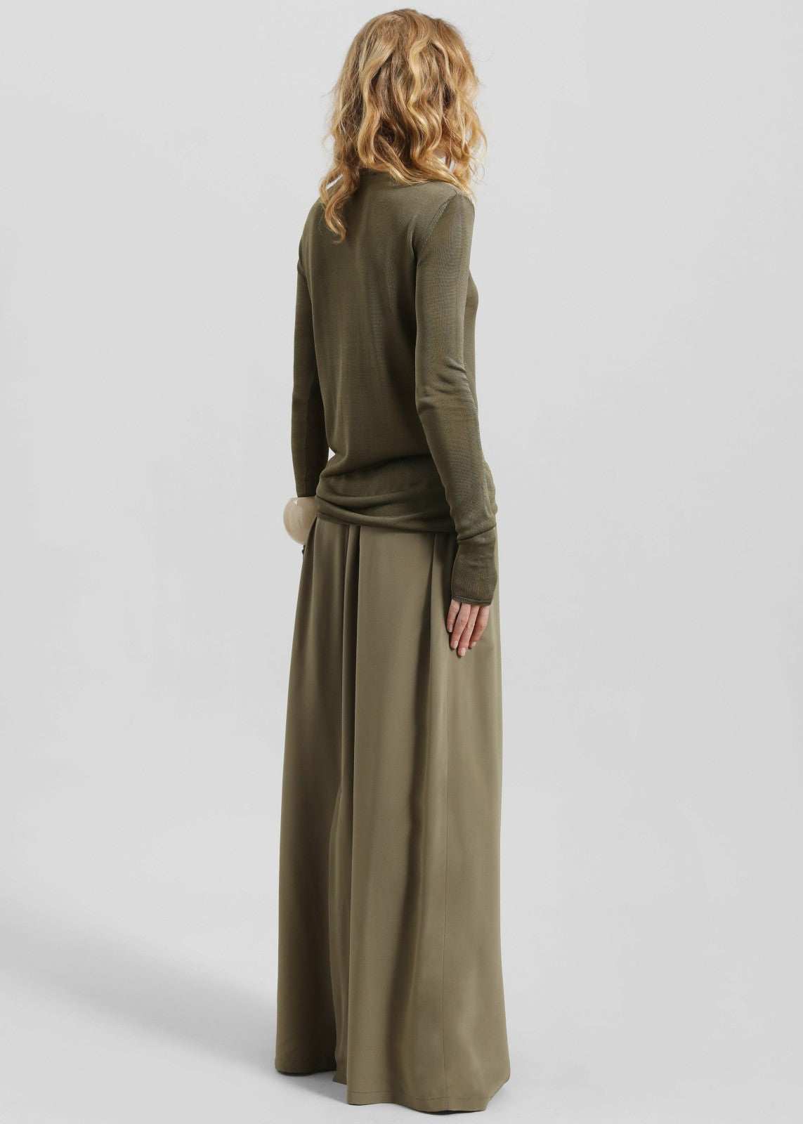 Kazel Thin Knit Top - Khaki