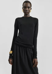 Kazel Thin Knit Top - Black