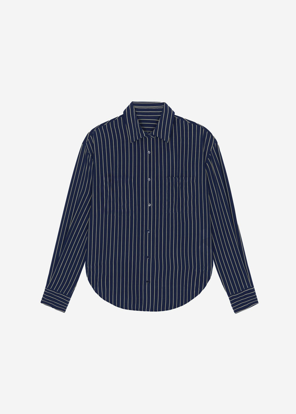Lui Striped Shirt - Navy/Beige Pinstripe
