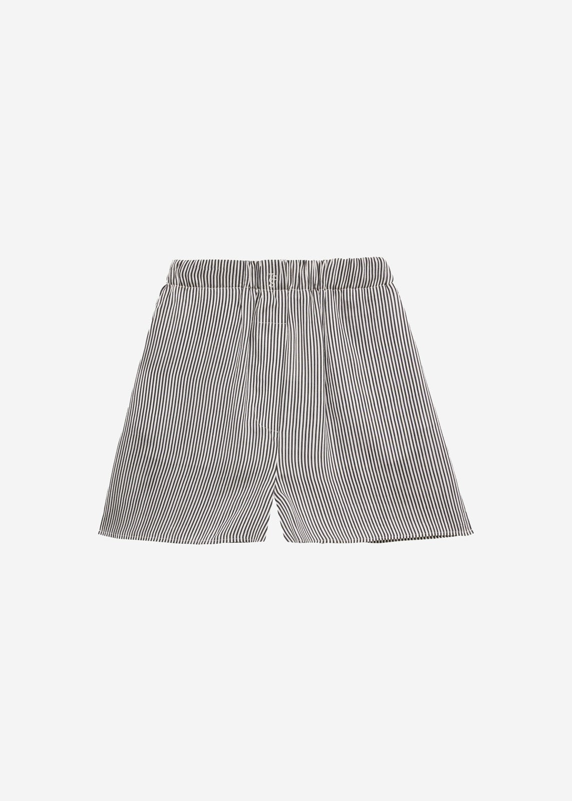 Lui Striped Silk Boxer Shorts - Black/White Stripe