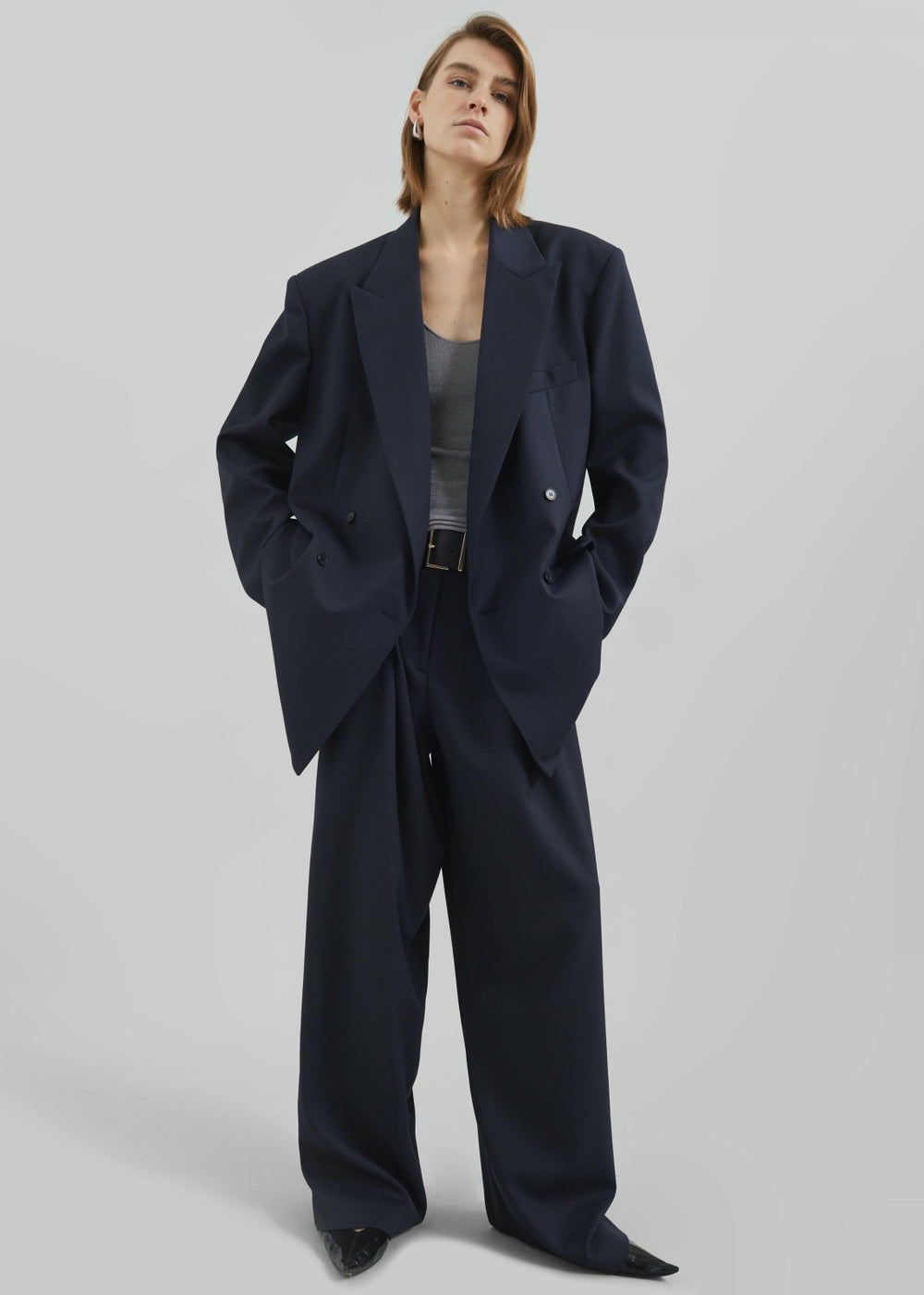 Newark Double Breasted Blazer - Navy