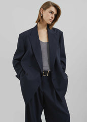 Newark Double Breasted Blazer - Navy
