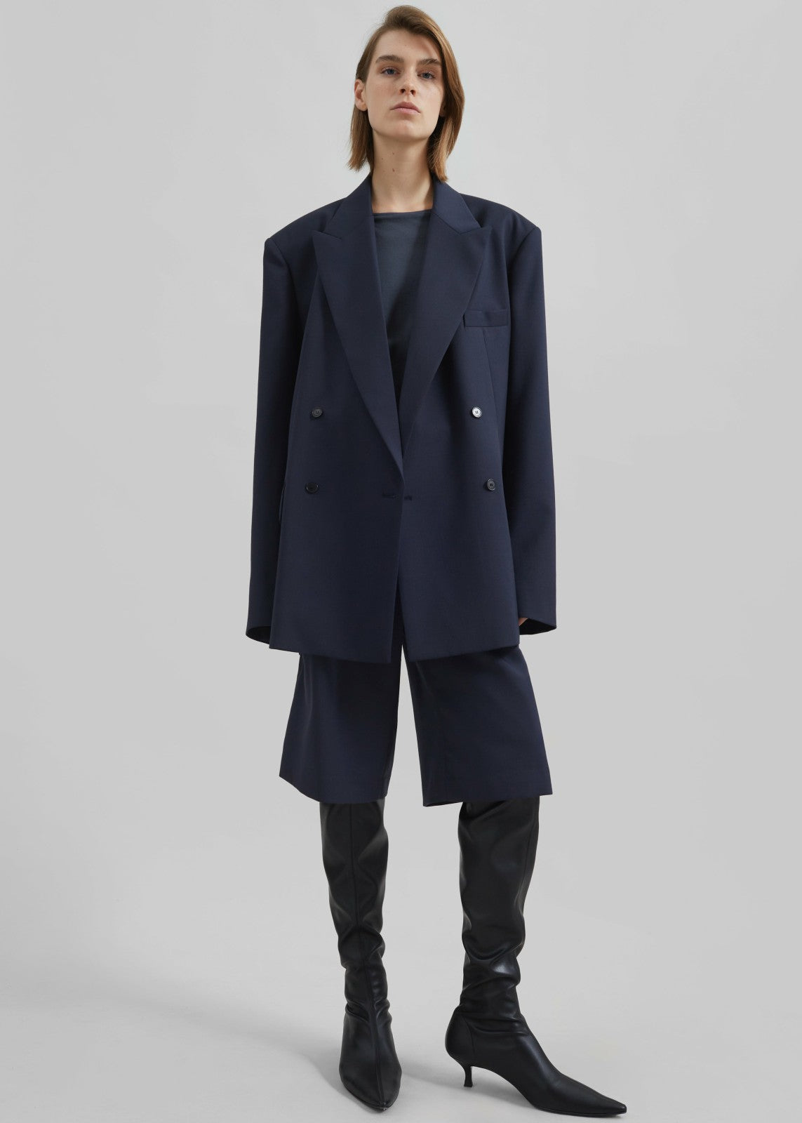 Newark Double Breasted Blazer - Navy