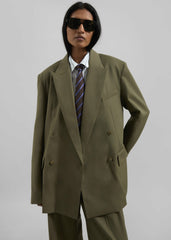 Newark Double Breasted Blazer - Khaki