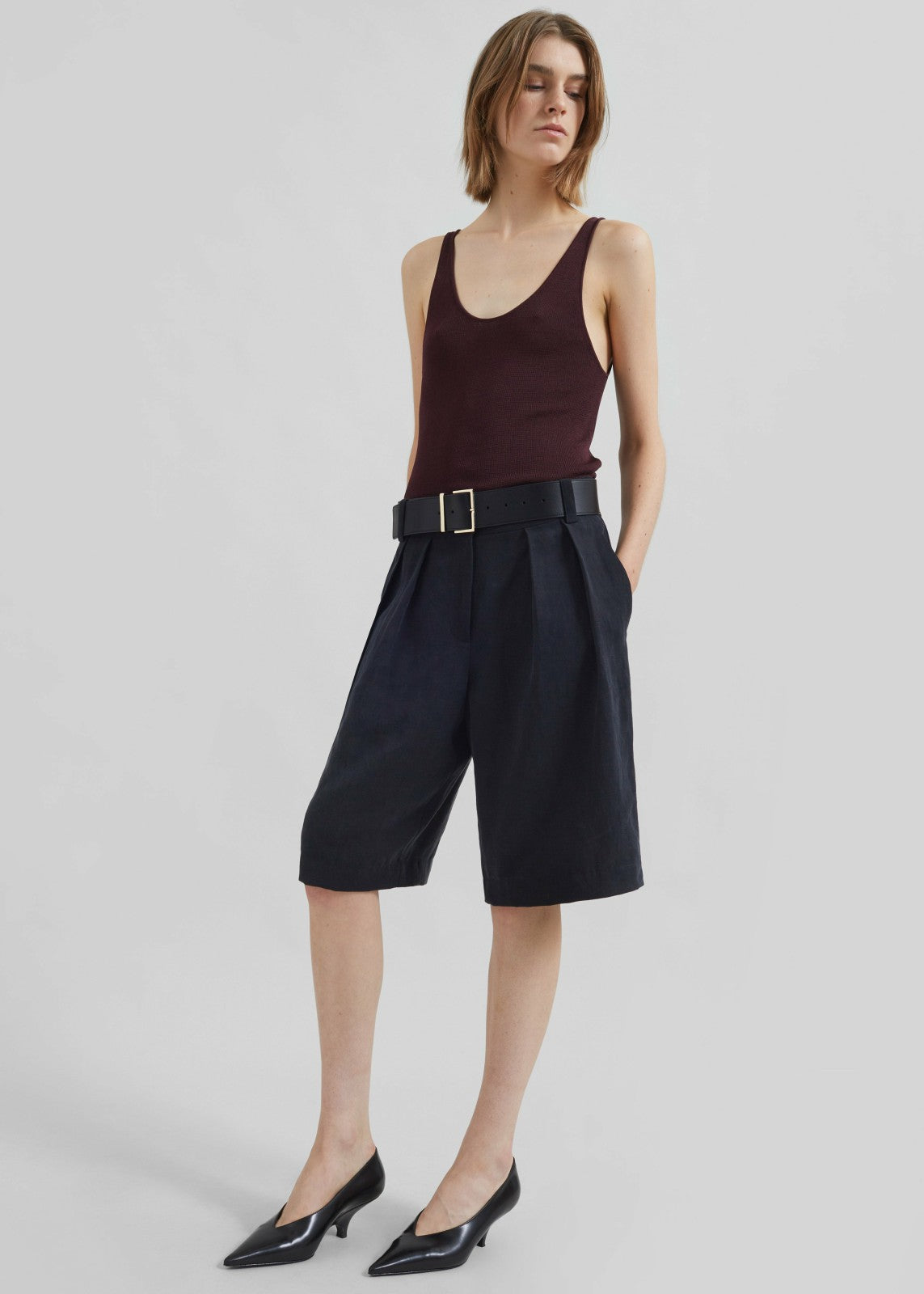 Rivo Knit Tank Top - Burgundy