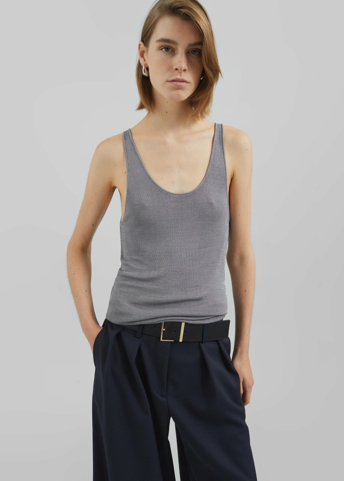 Rivo Knit Tank Top - Grey