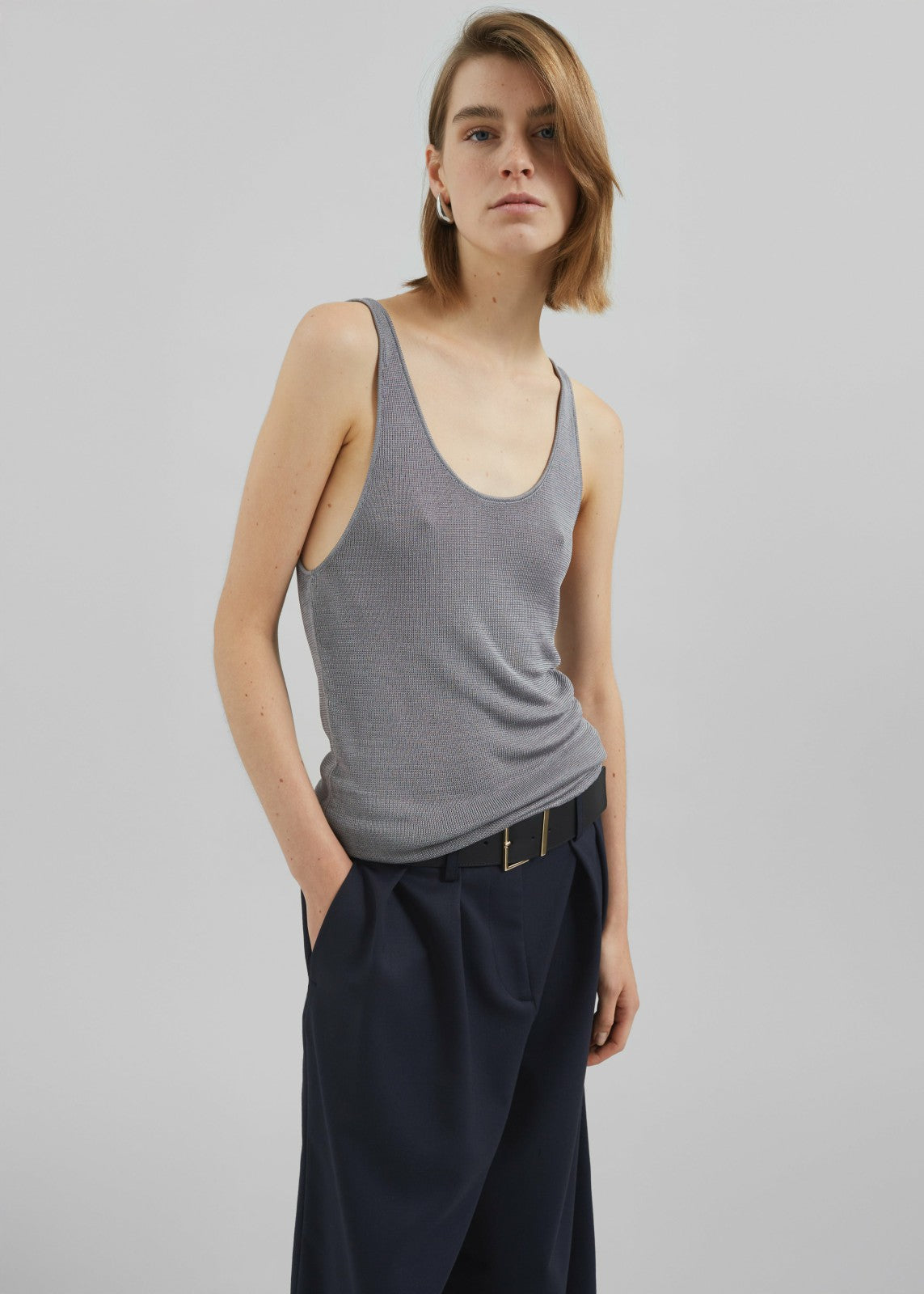 Rivo Knit Tank Top - Grey