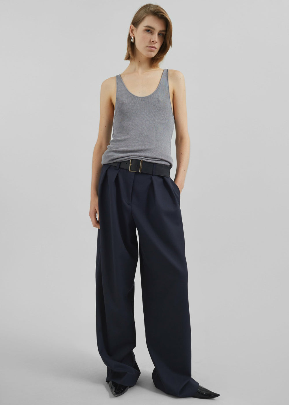 Rivo Knit Tank Top - Grey