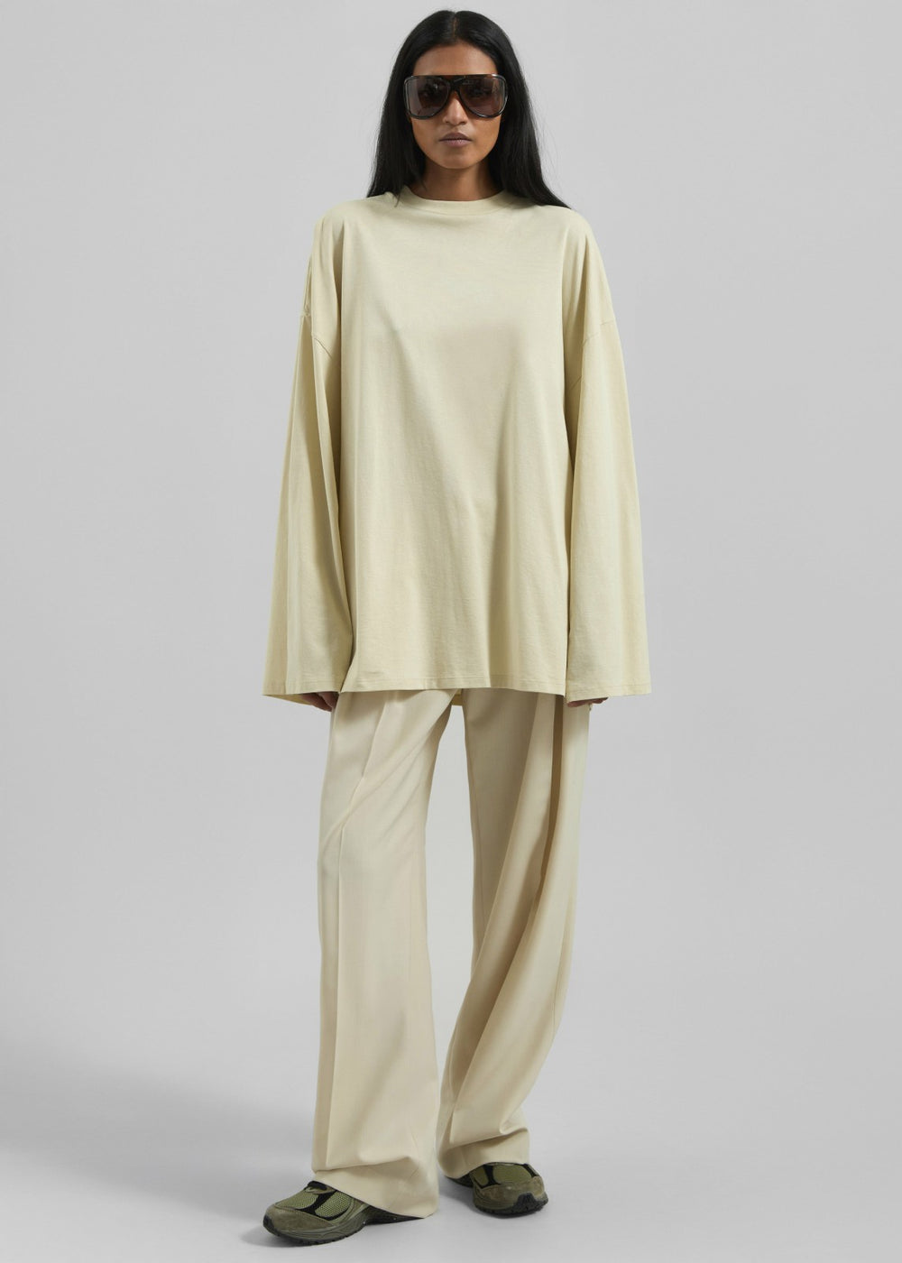Rio Oversized Sleeve Tee - Cement