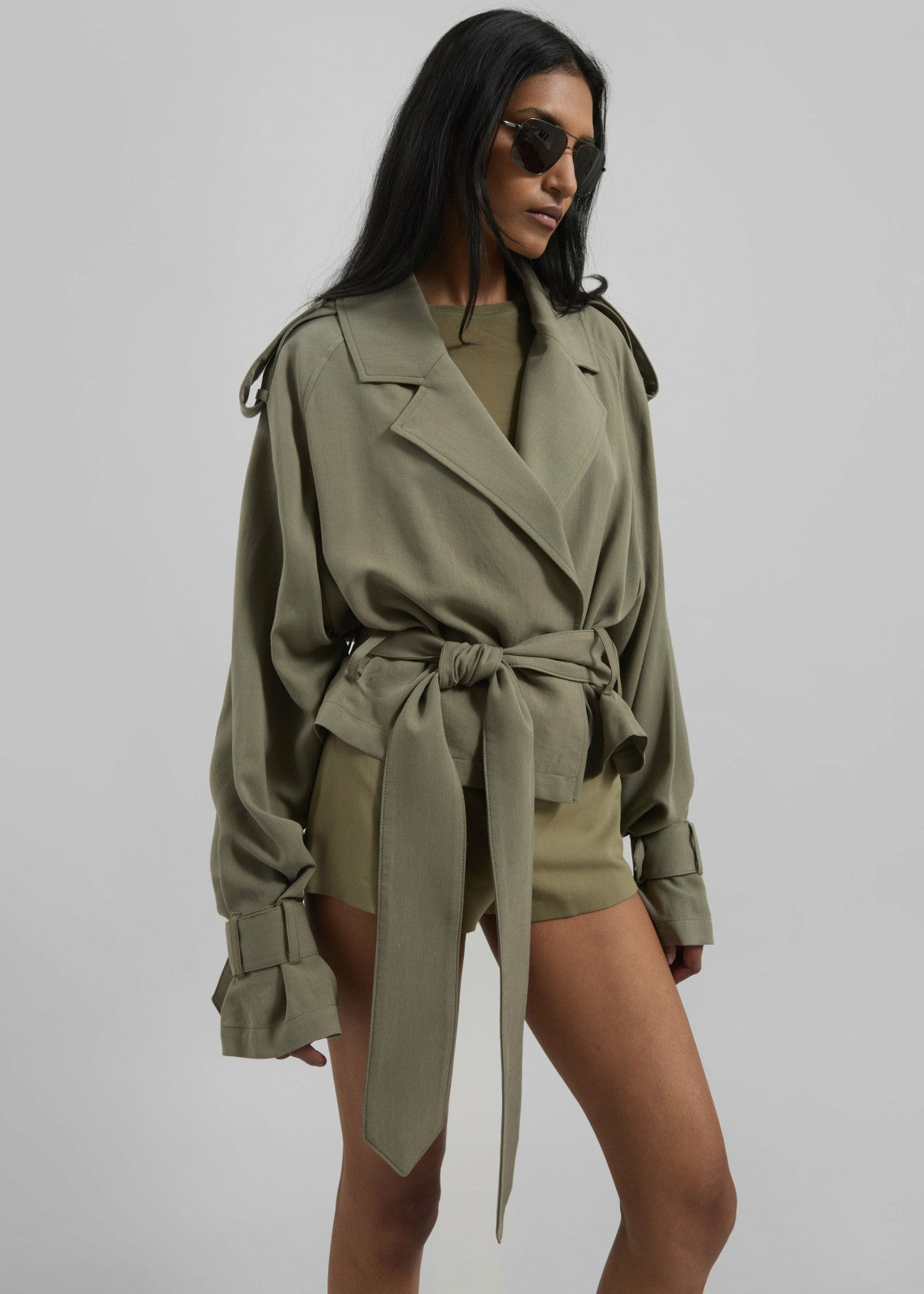 Simona Short Trench - Khaki