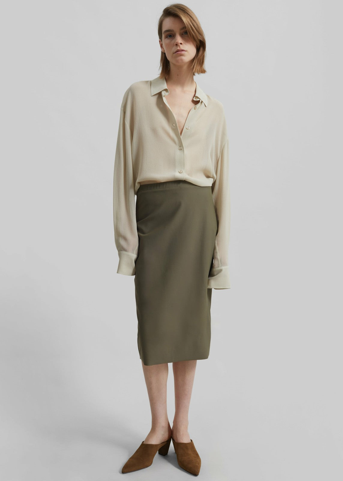 Peri Georgette Shirt - Cement