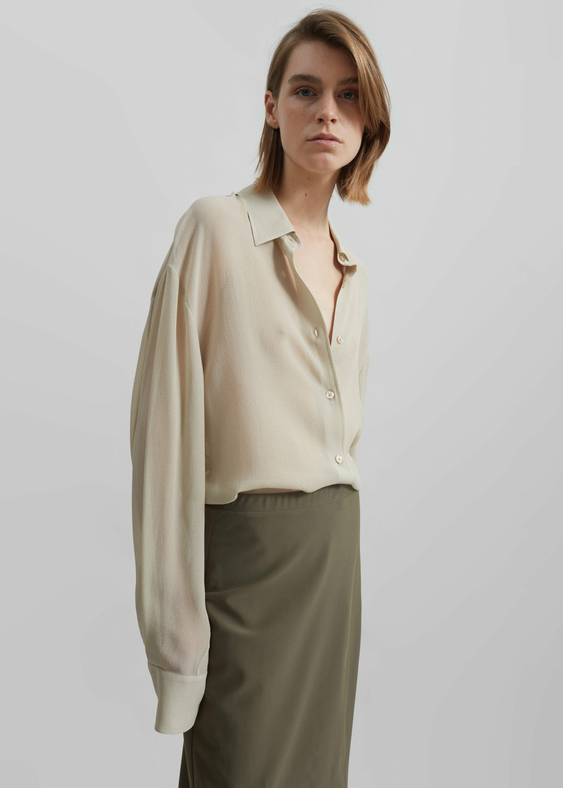 Peri Georgette Shirt - Cement