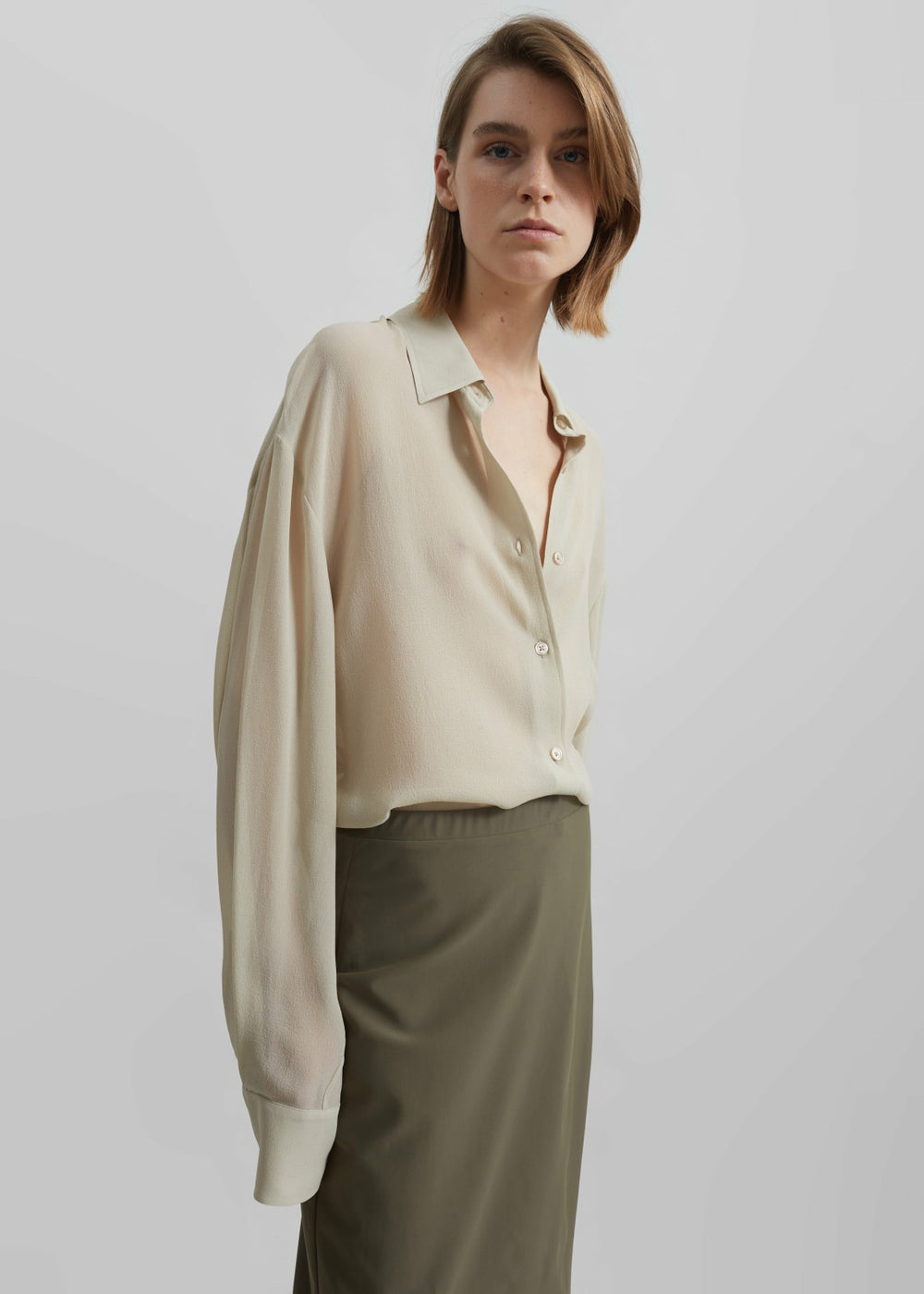 Peri Georgette Shirt - Cement