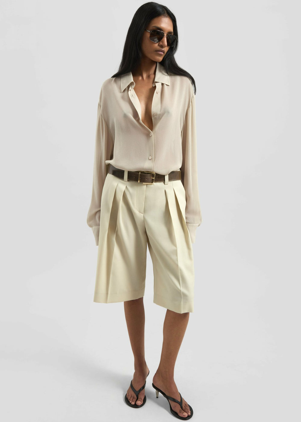 Peri Georgette Shirt - Cement