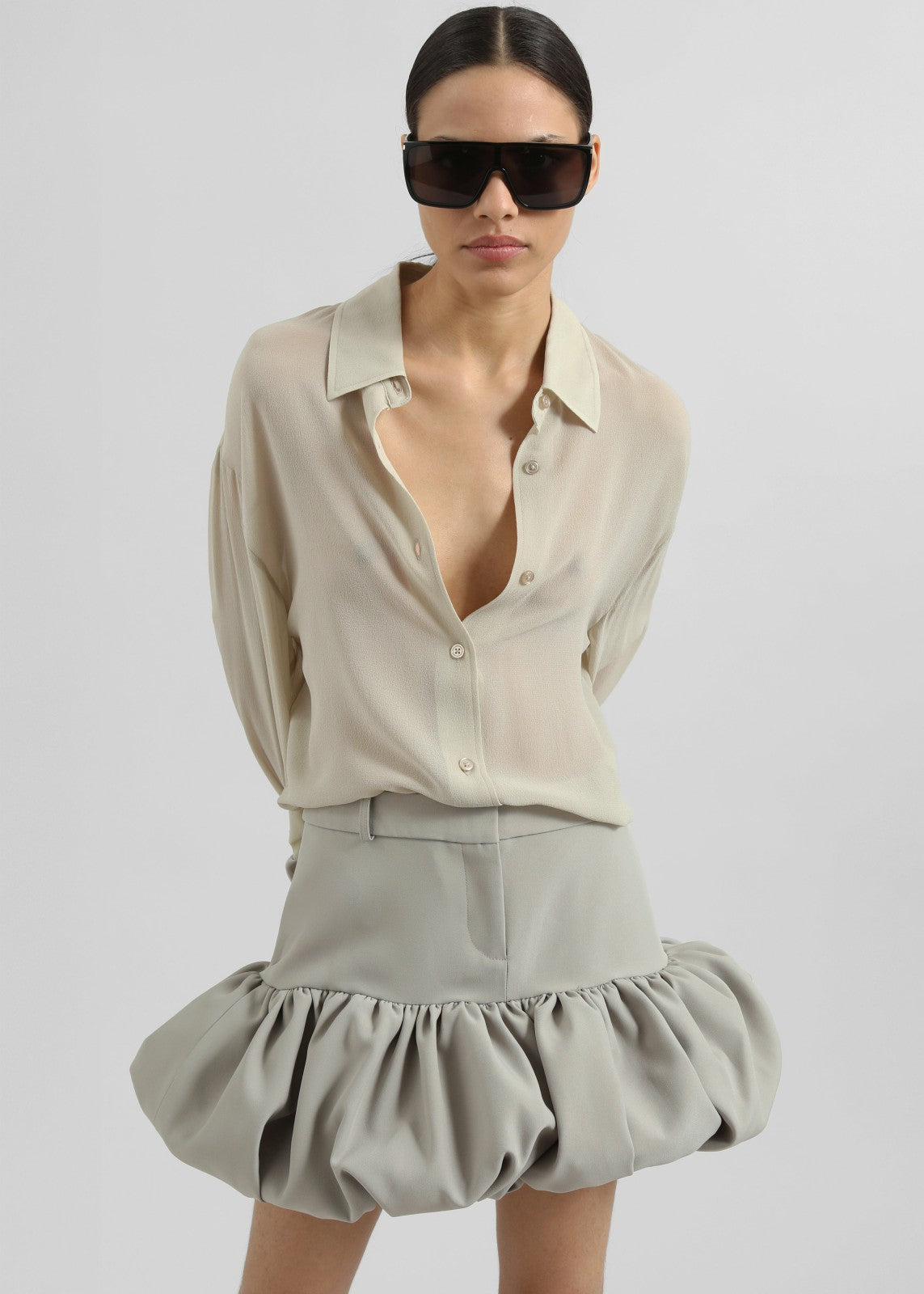 Peri Georgette Shirt - Cement