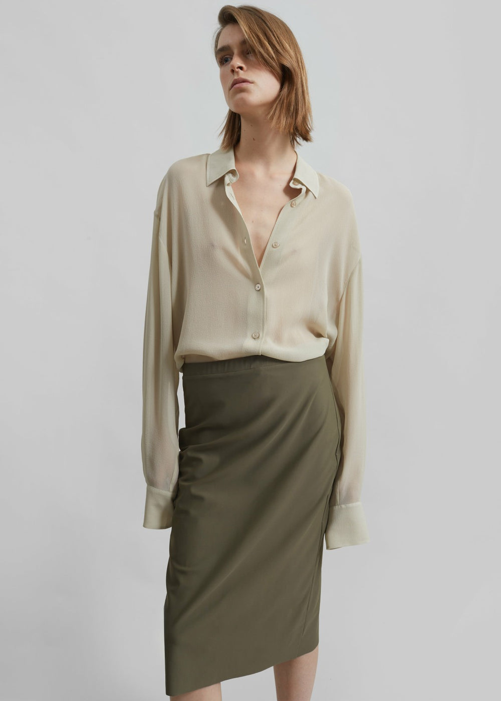 Peri Georgette Shirt - Cement