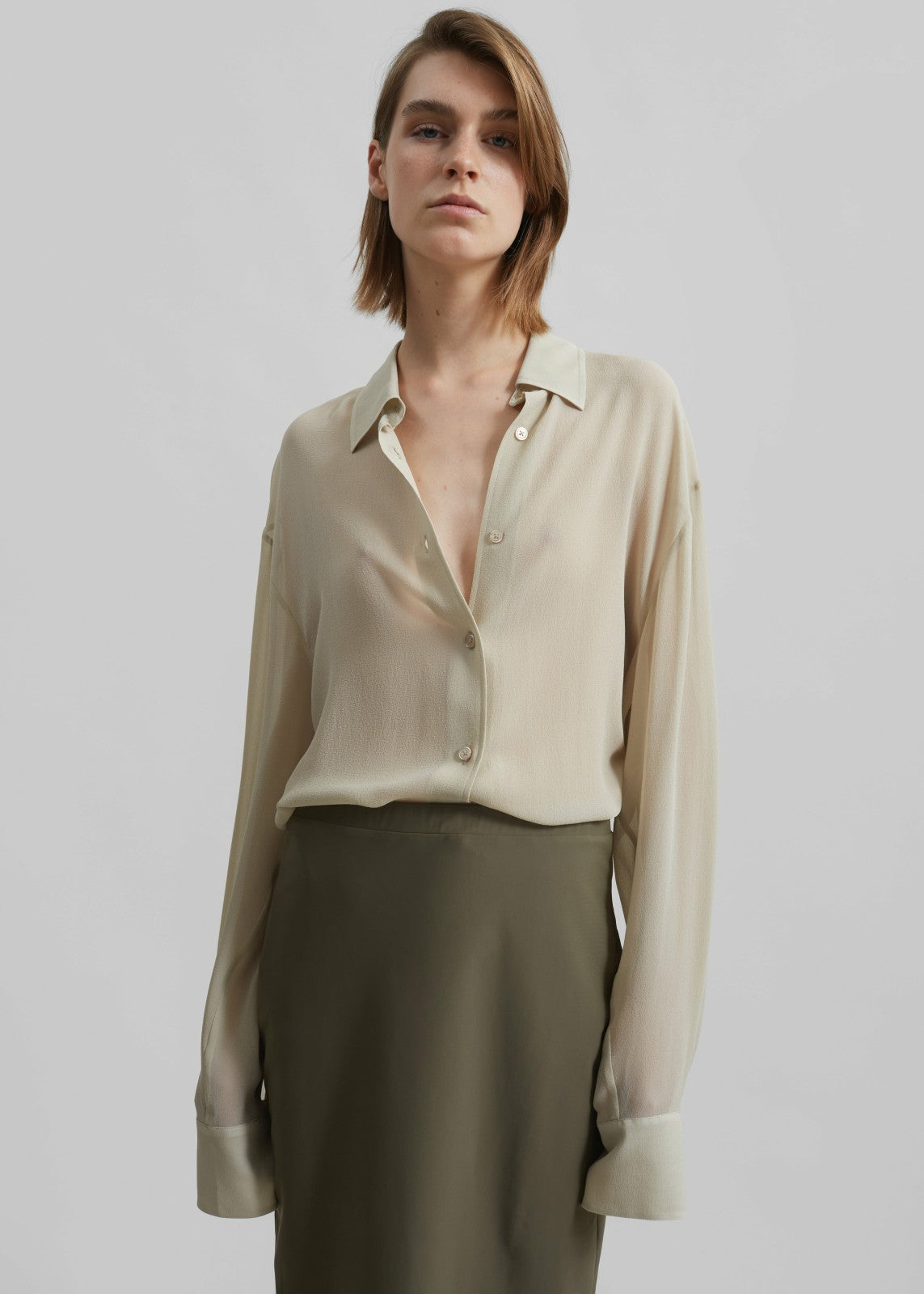 Peri Georgette Shirt - Cement