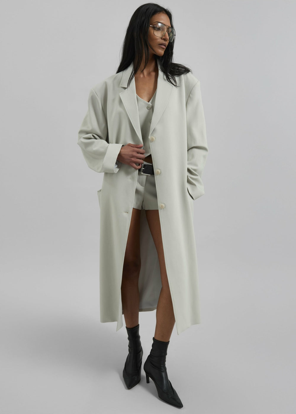Tribeca Long Coat - Stone