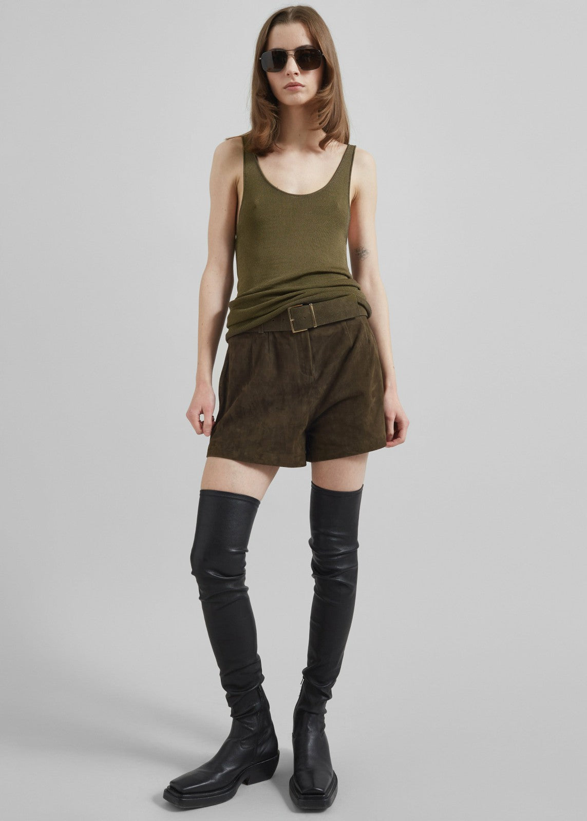 Rivo Knit Tank Top - Khaki