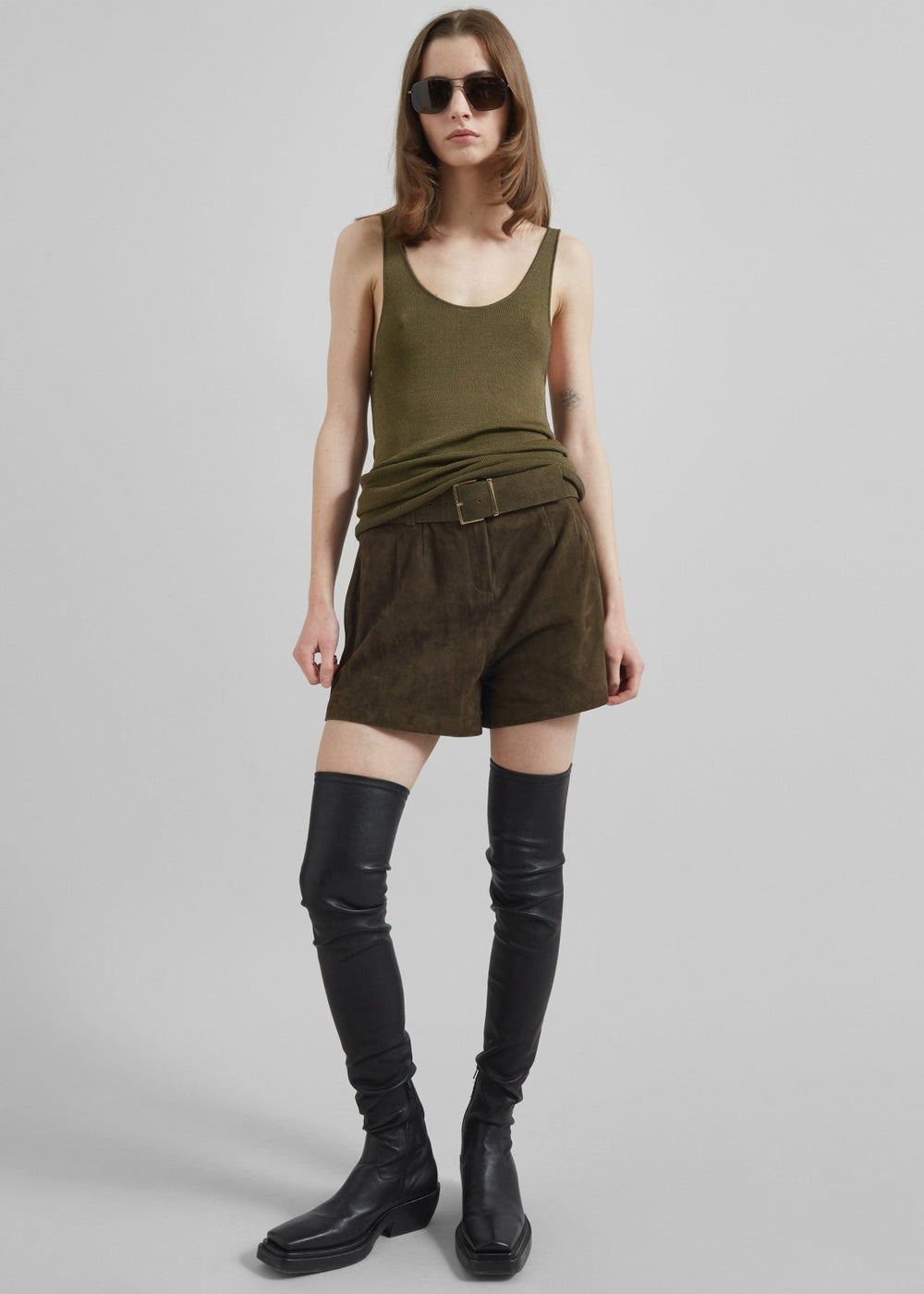 Rivo Knit Tank Top - Khaki