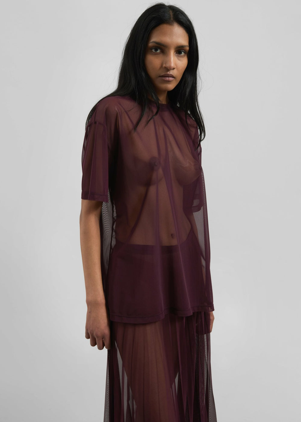 Zolli Mesh Tee - Burgundy