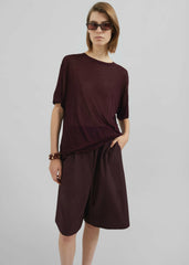 Selvan Sheer T-Shirt - Burgundy