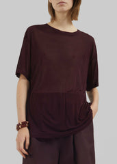 Selvan Sheer T-Shirt - Burgundy