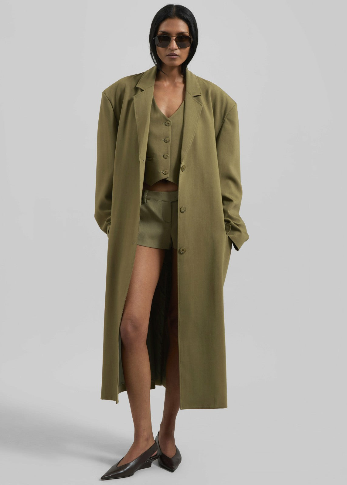 Tribeca Long Coat - Khaki