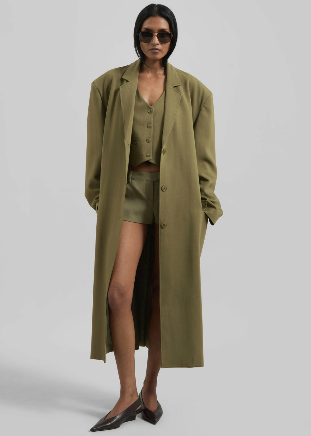 Tribeca Long Coat - Khaki