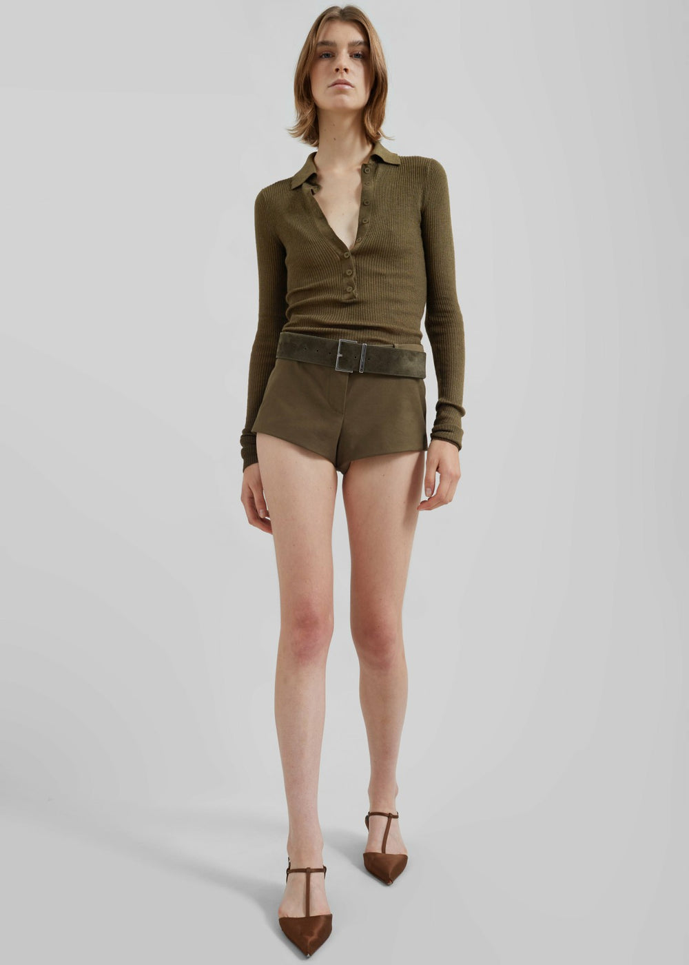 Solana Polo Bodysuit - Khaki