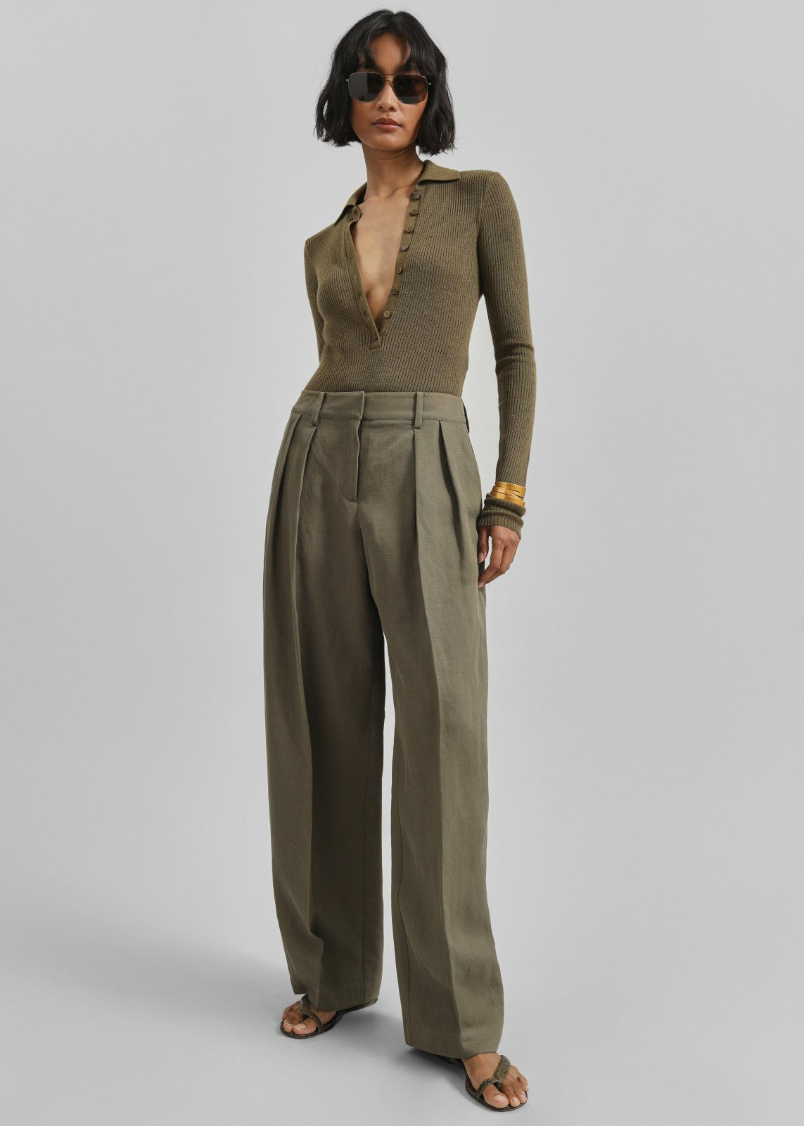 Solana Polo Bodysuit - Khaki