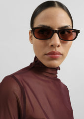 Tulia Long Sleeve Mesh Tee - Burgundy