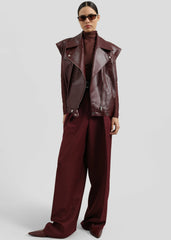 Tulia Long Sleeve Mesh Tee - Burgundy