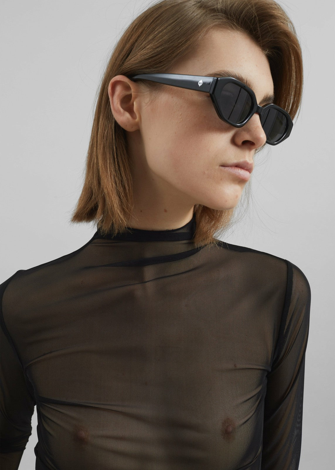 Tulia Long Sleeve Mesh Tee - Black