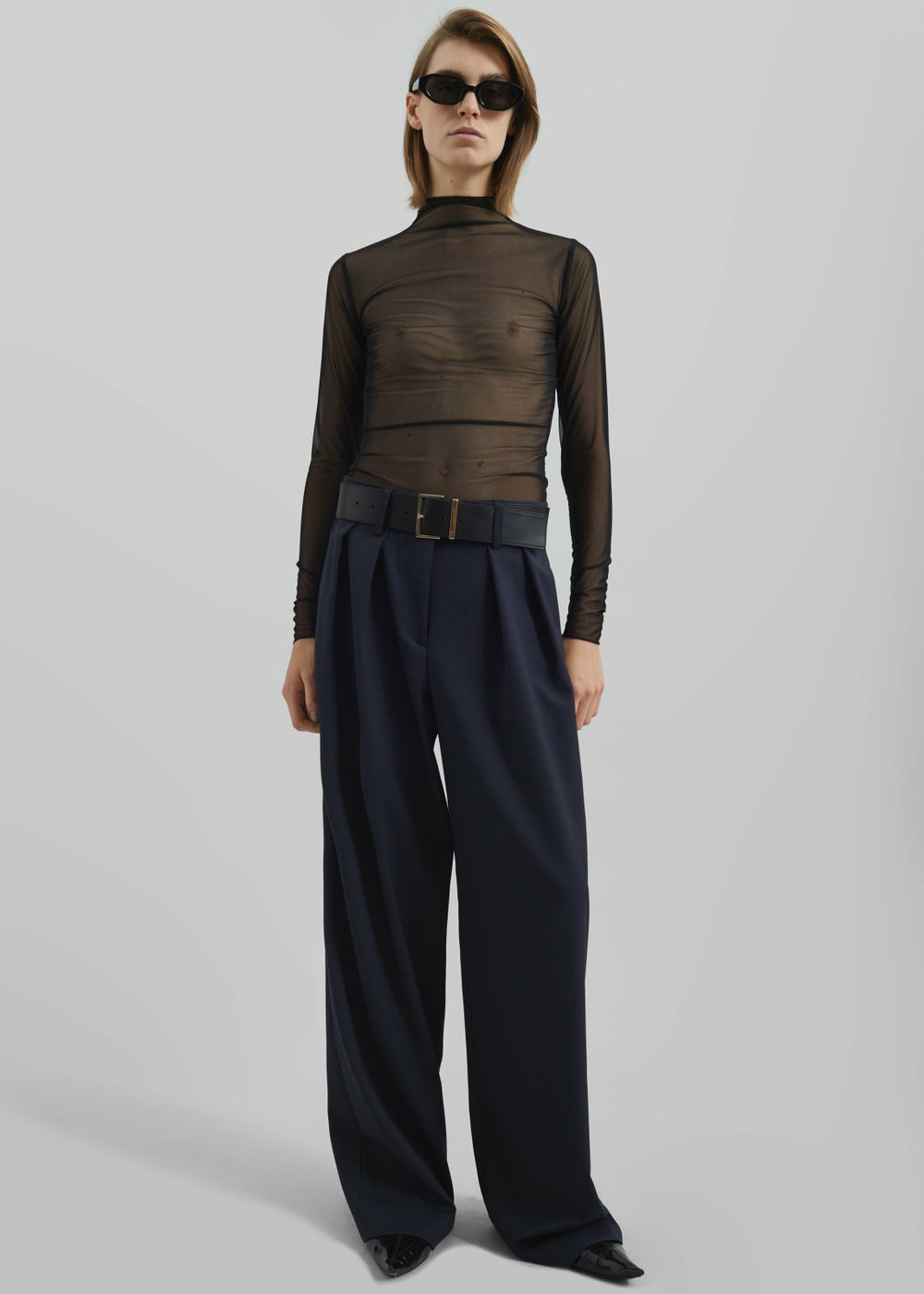 Tulia Long Sleeve Mesh Tee - Black