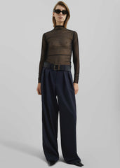 Tulia Long Sleeve Mesh Tee - Black