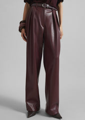 Helsinki Faux Leather Pants - Burgundy