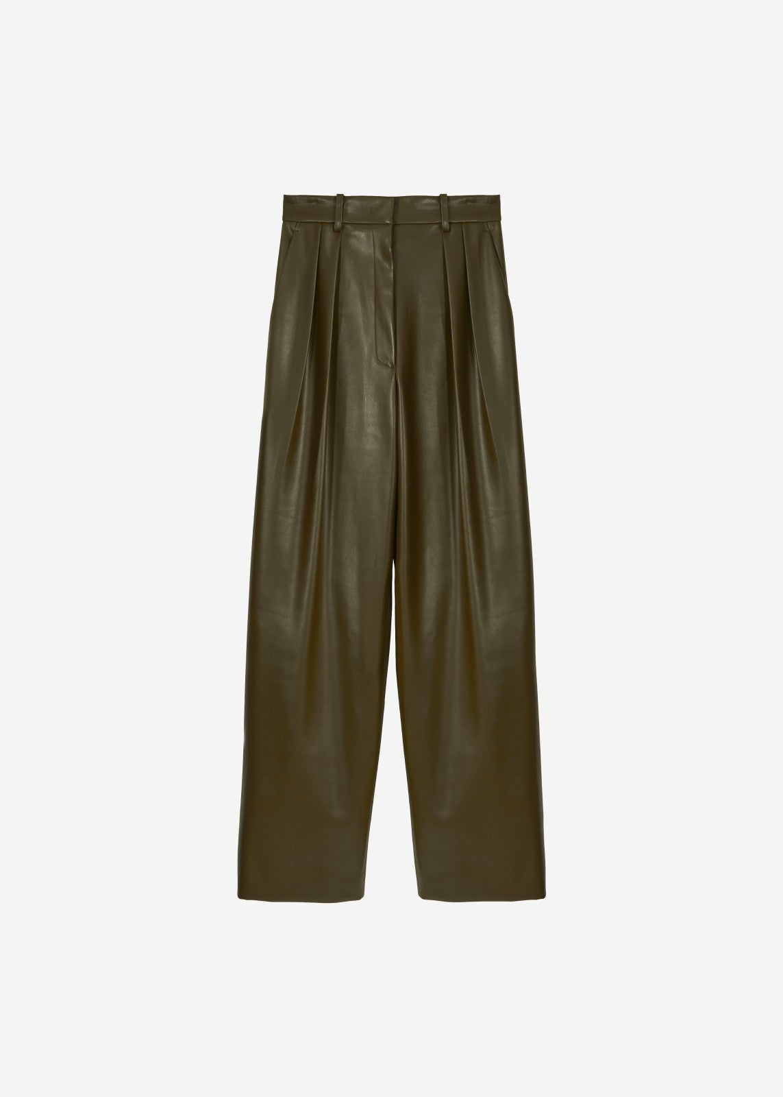 Helsinki Faux Leather Pants - Olive