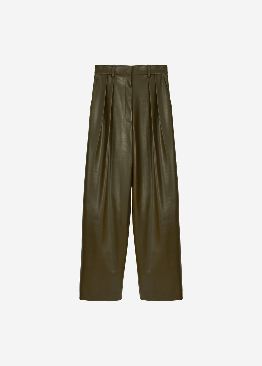 Helsinki Faux Leather Pants - Olive