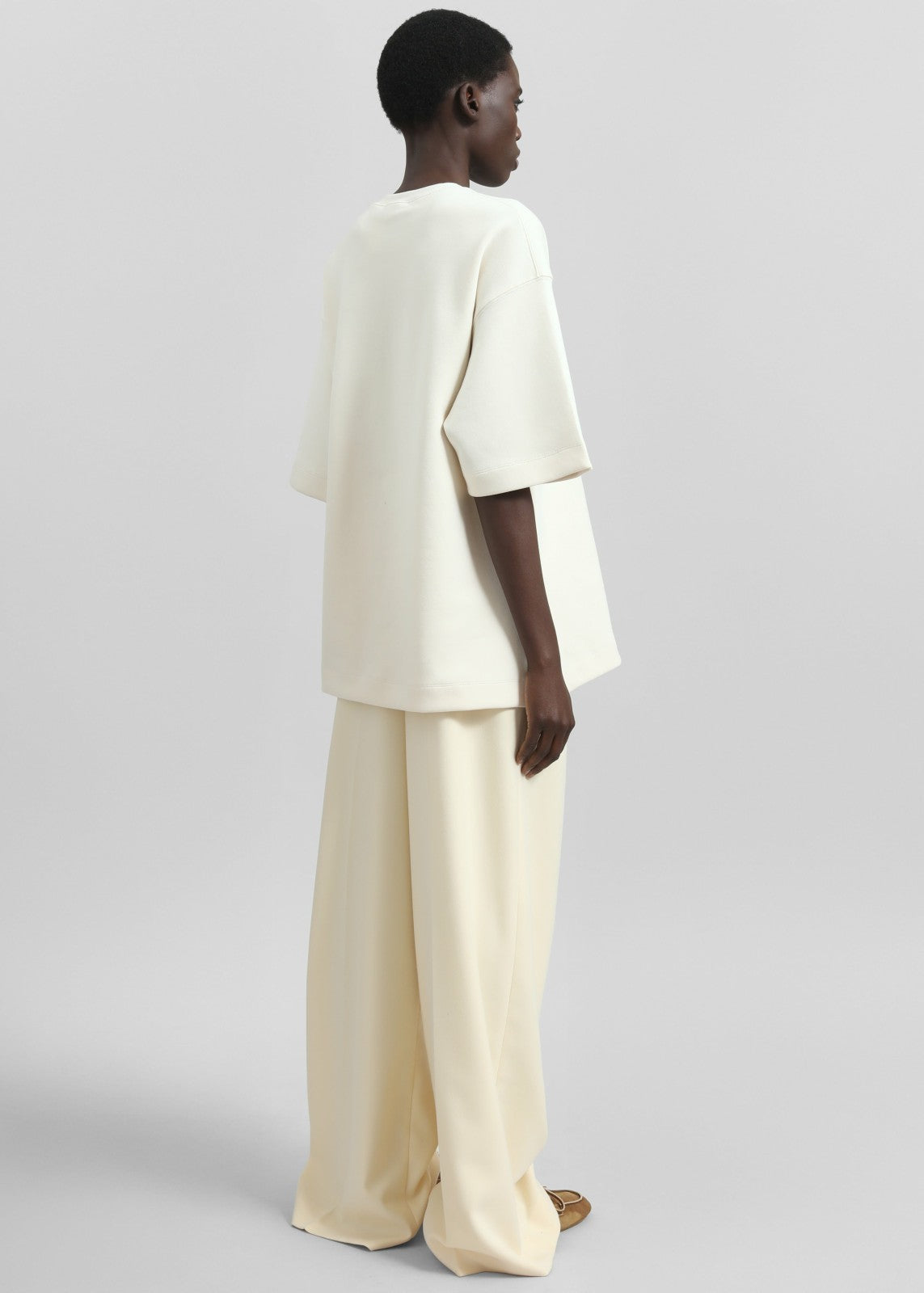 Kamila Wide Leg Trousers - Light Peach