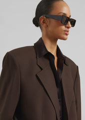 Linnea Oversized Wool Blazer - Brown