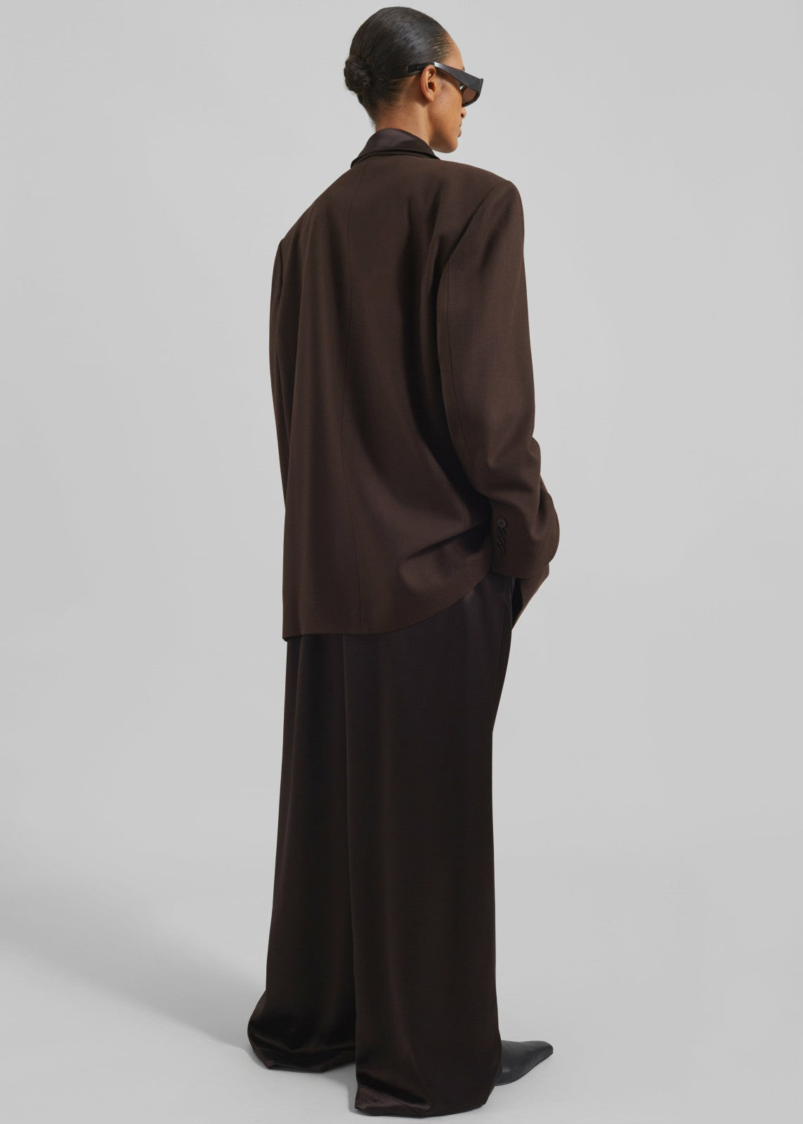 Linnea Oversized Wool Blazer - Brown