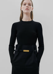 Bevza Belt With Spikelet Buckle - Black/Gold