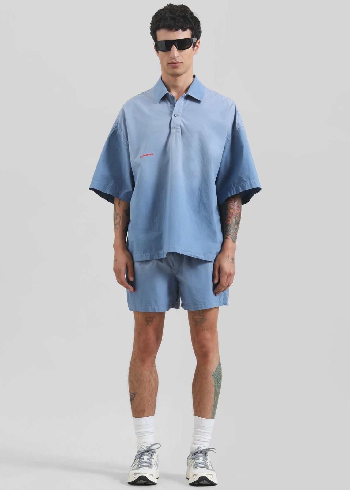 JW Anderson Logo Print Shorts - Light Blue