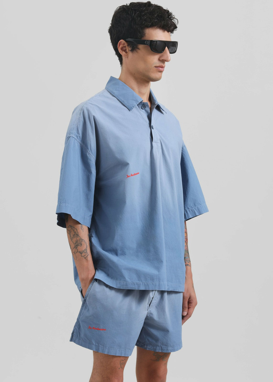 JW Anderson Logo Print Shorts - Light Blue